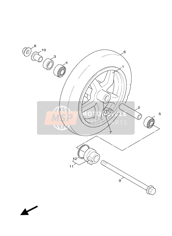 Yamaha XC125 CYGNUS X 2012 Front Wheel for a 2012 Yamaha XC125 CYGNUS X